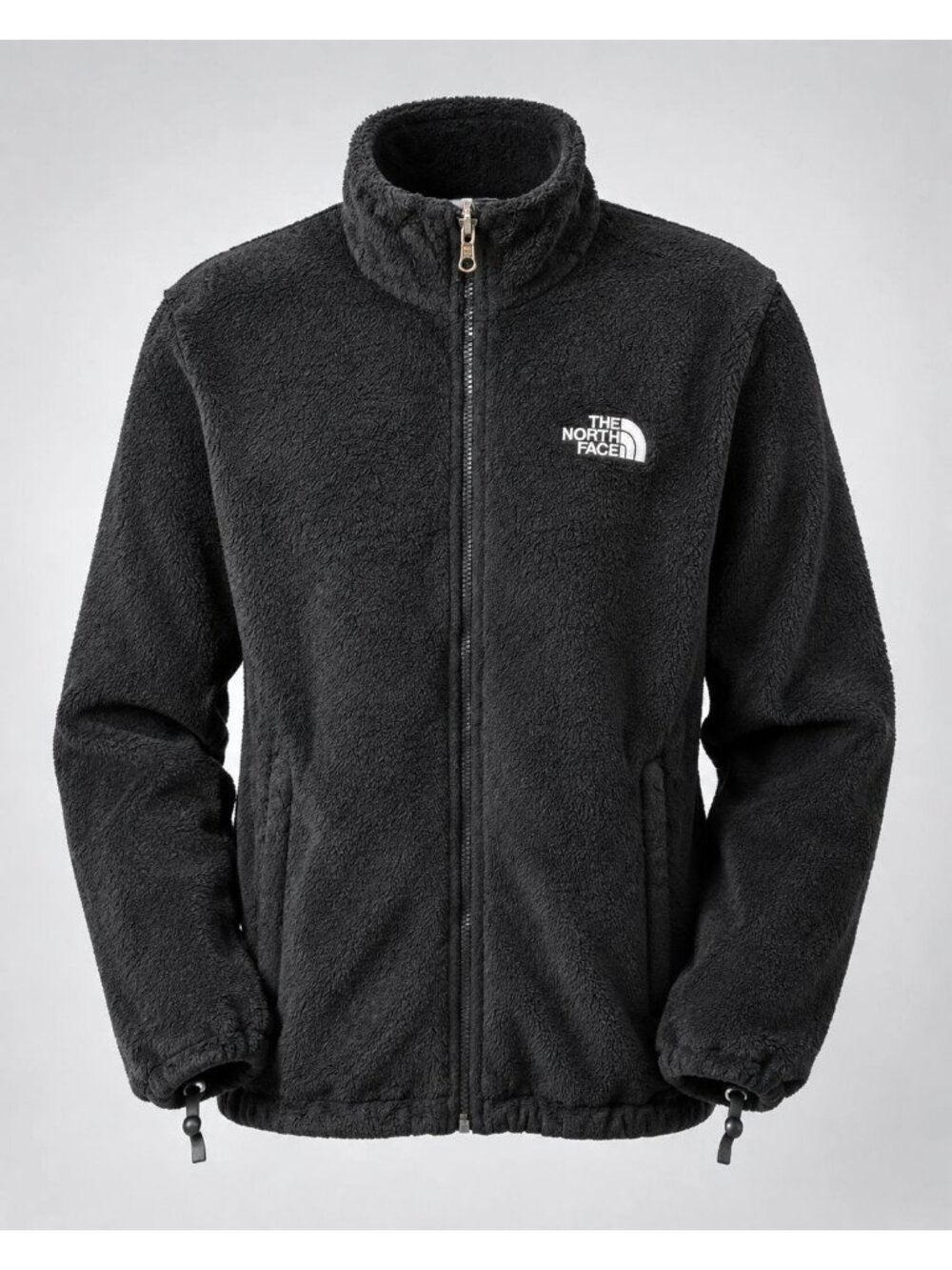 The North Face Women’s Size Large Sherpa Jacket Black Fleece Full Zip Mock Neck